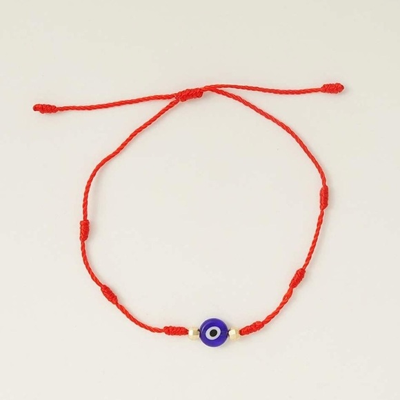 2pc Red and Black Evil Eye Crystal Protection Spiritual Adjustable Brace… - Picture 4 of 6